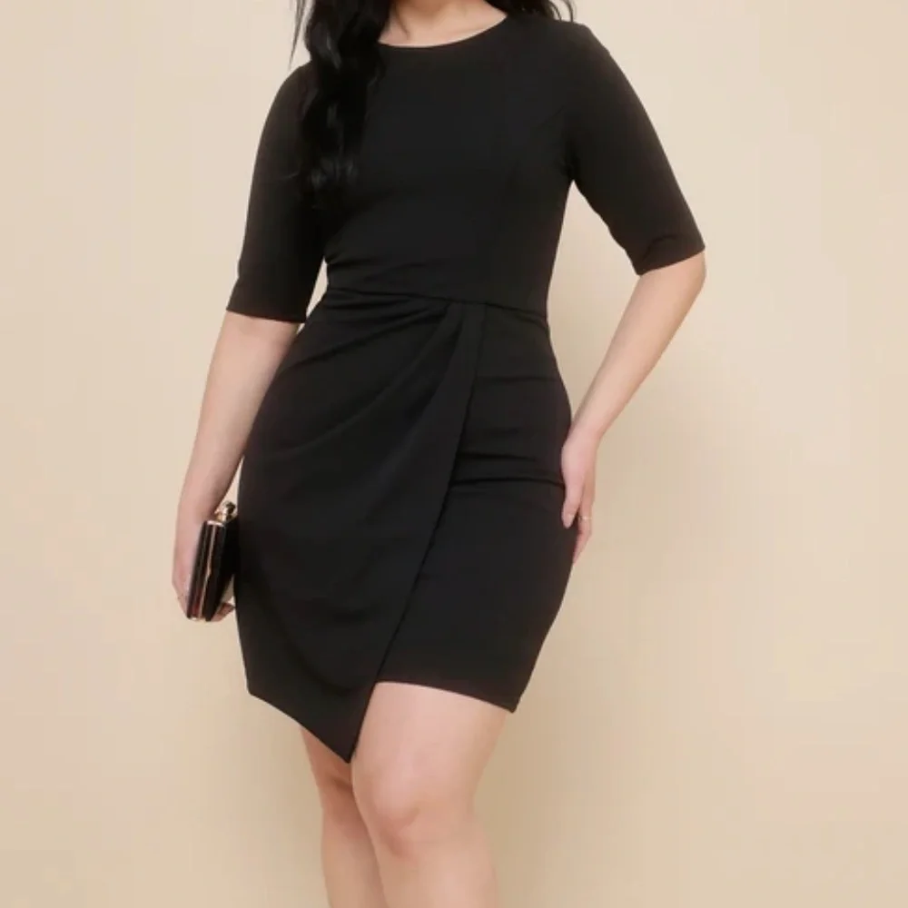 Lulus Westwood Black Half Sleeve Sheath Dress - Picture 1 of 4